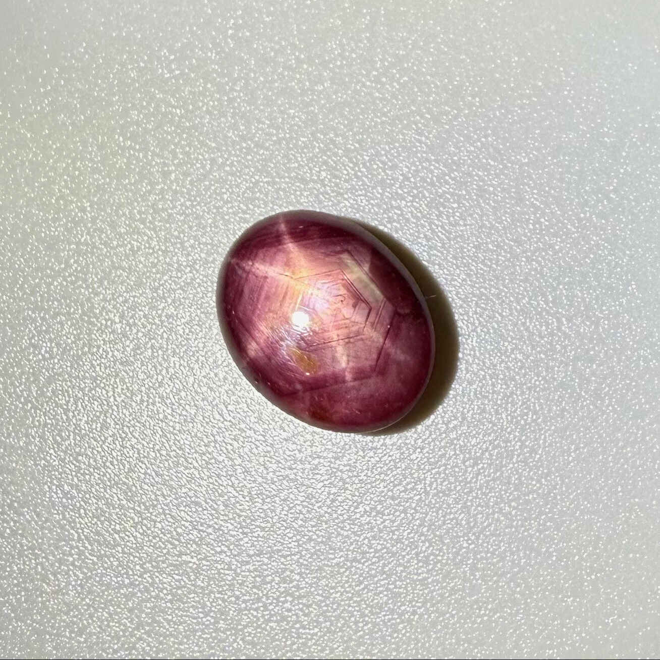 9.4 ct natural Bordeaux-Red Star Ruby cabochon from Mozambique with soft star effect and polished dome