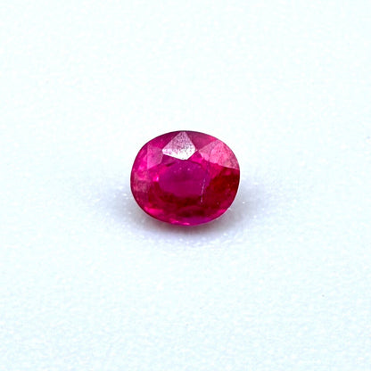 0.18 ct natural Songea ruby, oval cut.