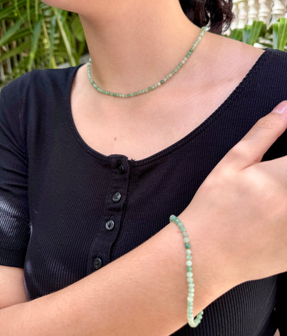 Fine Aventurine gemstone beads Necklace & Bracelet