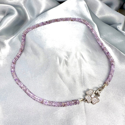 Fine Amethyst gemstone bead necklace