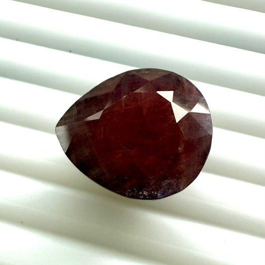 Big Dark Rusty Red Ruby Pear 21.6 Ct
