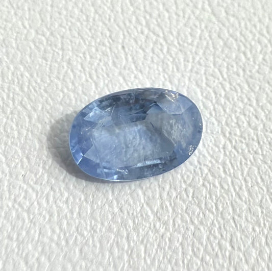 Pale Purplish Blue Sapphire Oval 1.1 Ct