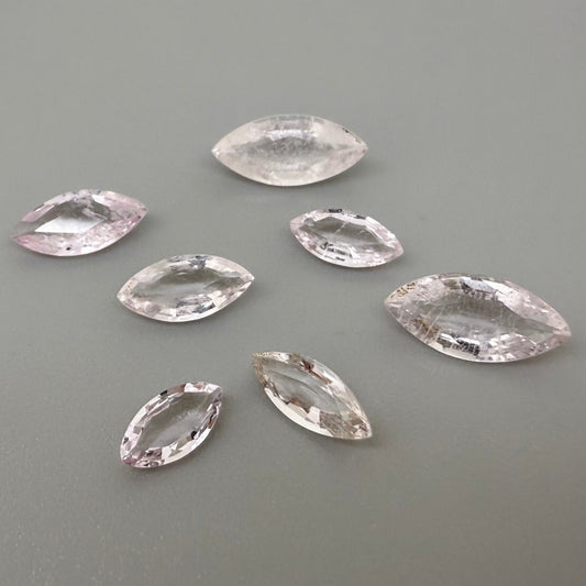 Pale Pink Morganite Lot Marquise 6.6 Ct
