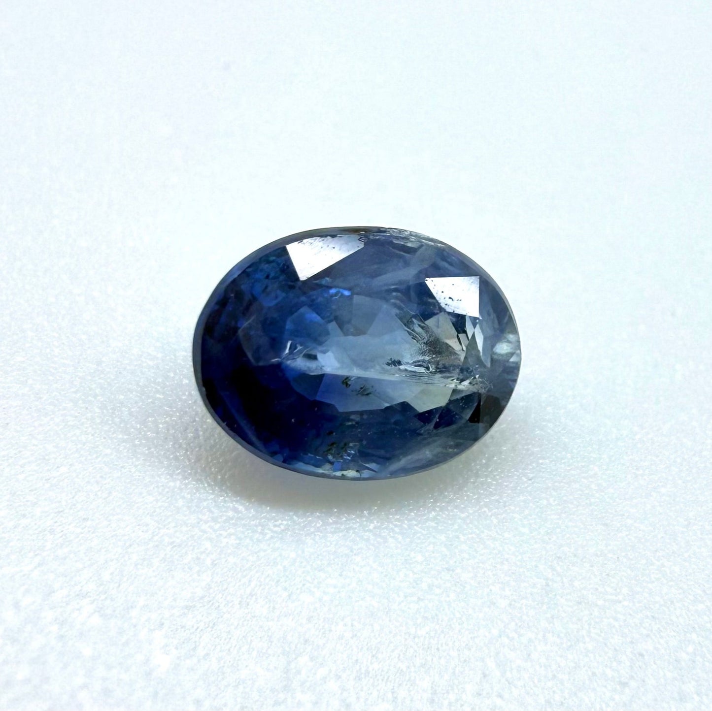 Pale Blue Hues Sapphire "Snow Landscape" Oval 0.84 Ct
