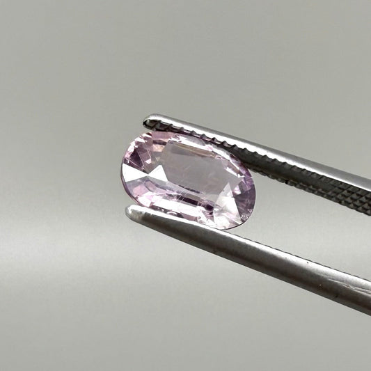 1.3 ct natural pale purple sapphire from Bo Rai, oval cut.