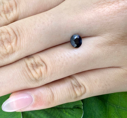 Blue with Green Sapphire Oval 0.96 Ct
