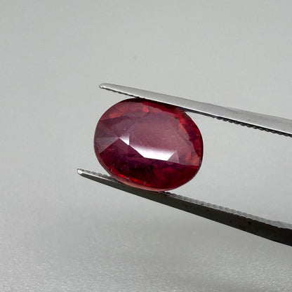 Pinkish Red Ruby Oval 6.3 Ct