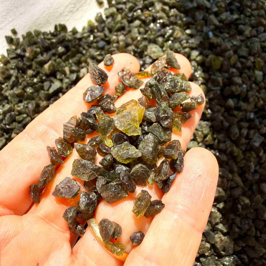 Natural green tourmaline rough stones sold as a lot, untreated tourmaline with green to yellowish-green tones