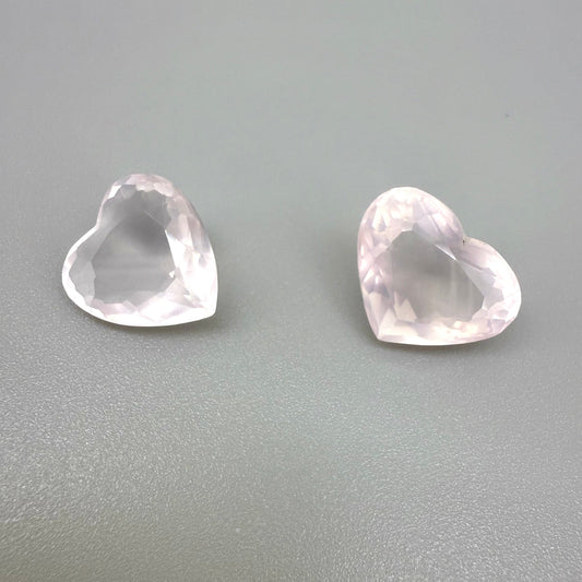 Rose Quartz Heart Set 7.92 Ct + 5.81 Ct