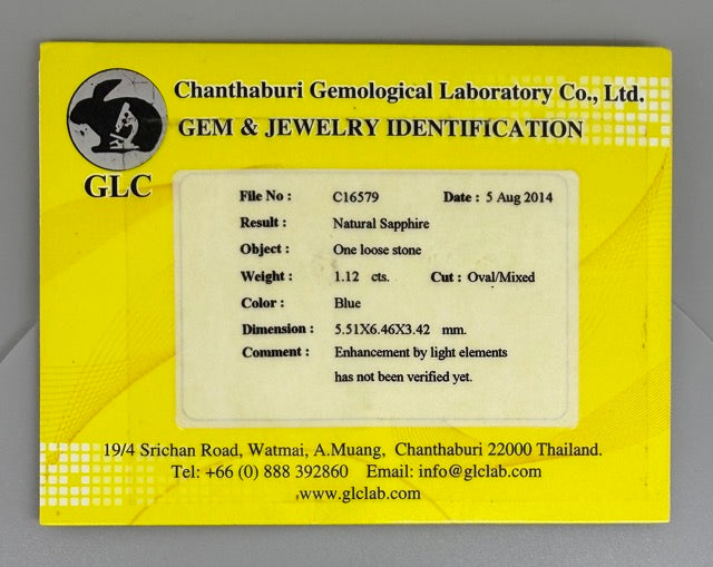 Vibrant Blue Sapphire Oval 1.12 Cts