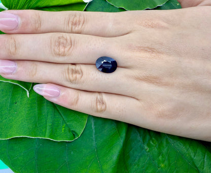 Dark Blue Sapphire Oval  3.4 Ct