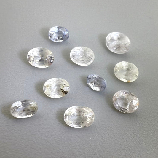 Multi Color (Blue, Yellow, White) Sapphire Lot Oval 1.73 Ct