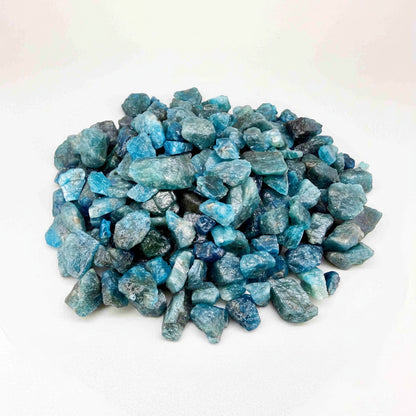 Natural apatite rough lot, green to blue-green apatite stones in raw form
