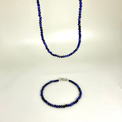 Fine Sodalite gemstone bead Necklace & Bracelet