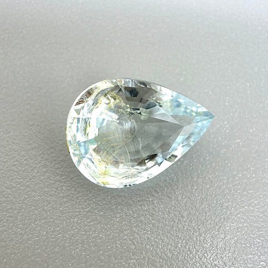 Tri-Color (Blue Yellow White) Aquamarine Pear 1.62 Ct