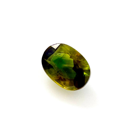 Tri-Color (Yellow Green Brown) Sapphire Oval 1.15 Ct