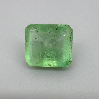 Big Turquoise Green Fluorite Emerald Cut 12.7 Ct