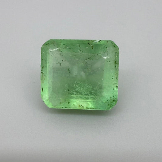 Big Turquoise Green Fluorite Emerald Cut 12.7 Ct