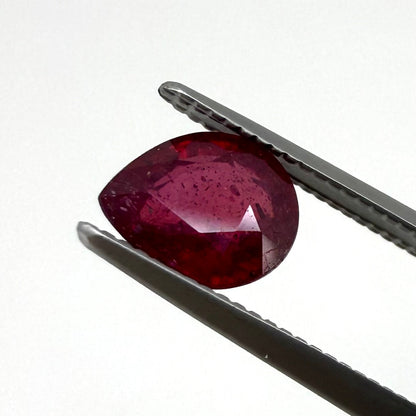 Pinkish Red Ruby Pear 1.18 Ct