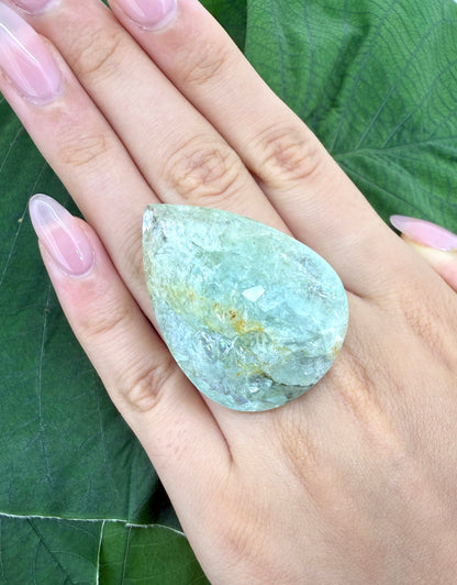 Huge Green Hues Aquamarine Pear 96.8 Ct