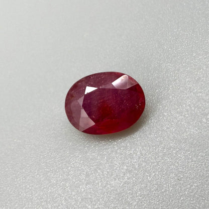 Pinkish Red Ruby Oval 6.3 Ct