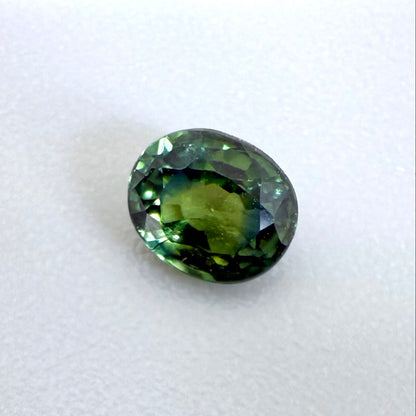 Green Hues Sapphire Oval 0.48 Ct