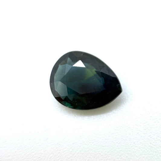 Bi-Color (Blue Hues Green) Sapphire Pear 0.87 Ct