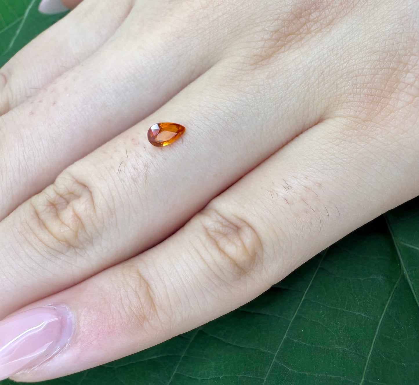 Fiery Orange Spessartine Pear 0.4 Ct