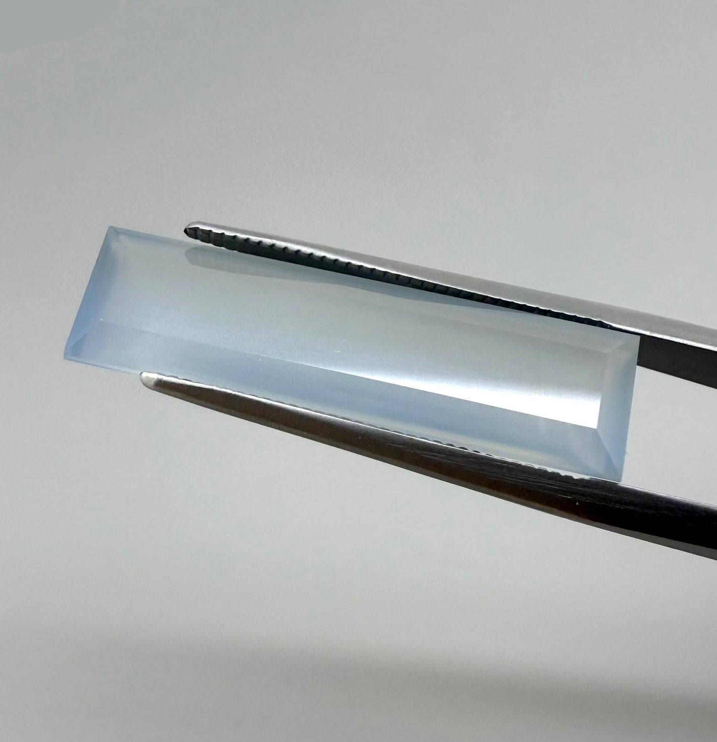 Blue-Grey Hues Chalcedony Baguette 7.45 Ct