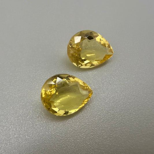 Golden Citrine Set Pear 6.85 Ct