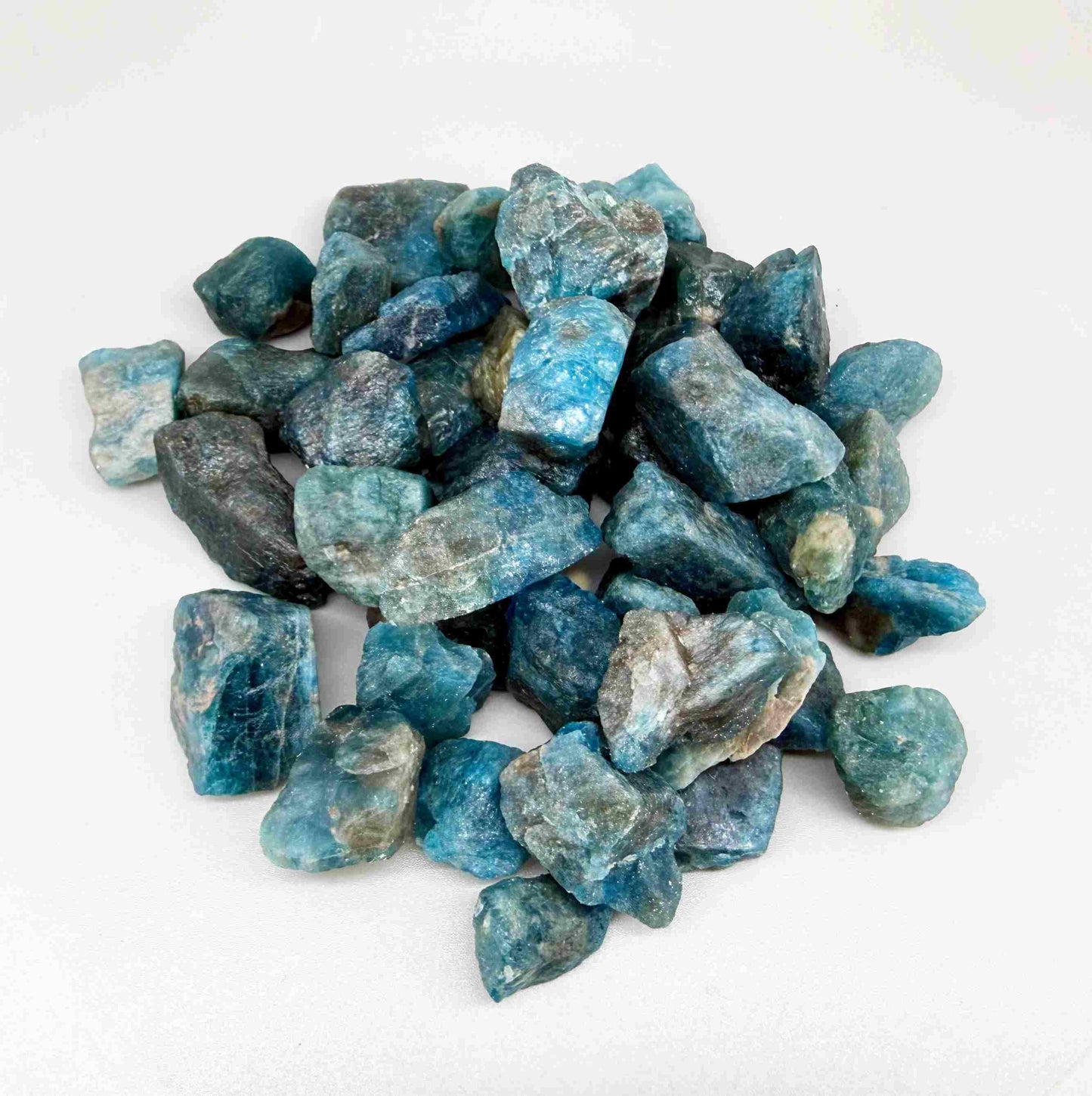 Natural apatite rough lot gemstones, green to blue-green apatite