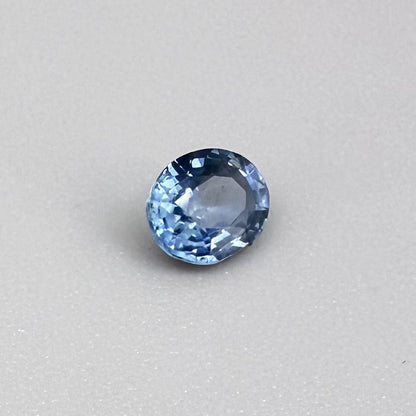 0.84 ct natural bright-blue sapphire from Bangkaja, oval cut