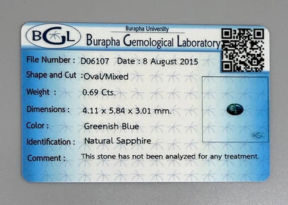 Bi-Color (Bluish-Green, Yellow) Sapphire Oval - 0.69 Ct