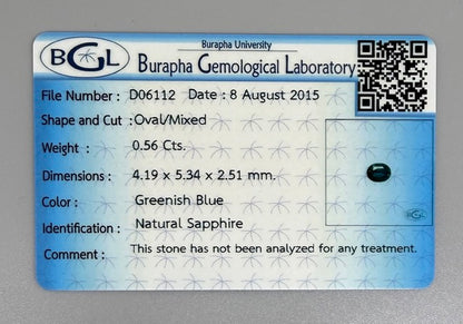 Fresh Medium Green Sapphire Oval 0.56 Ct