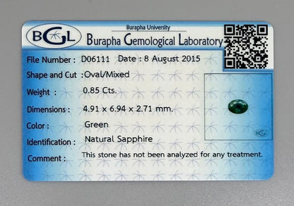 Bi-Color (Green Yellow) Sapphire Oval - 0.85 Ct