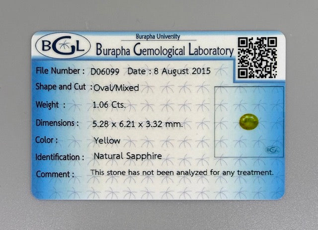 Bright Yellow Sapphire Oval - 1.06 Ct