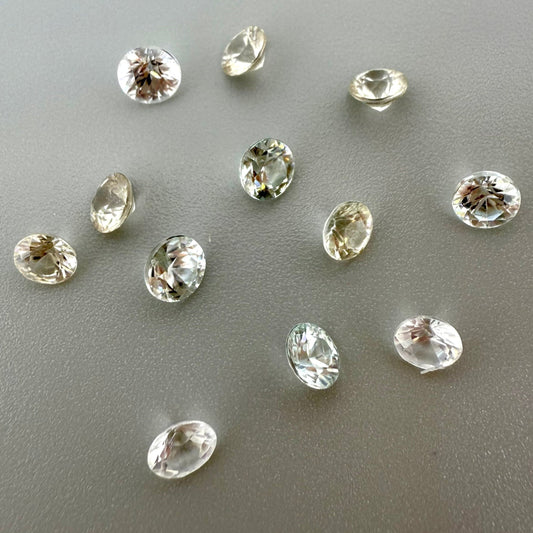 Multi-Color (Pastel Blue, Yellow, White) Zircon Lot Round 7.35 Ct
