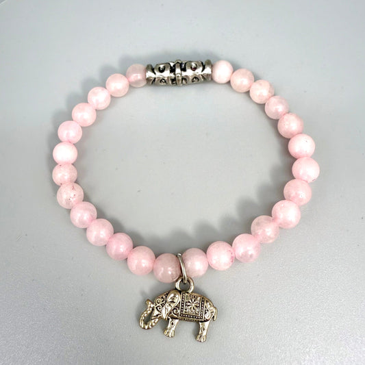 Rose Quartz Gemstone Bead Bracelet