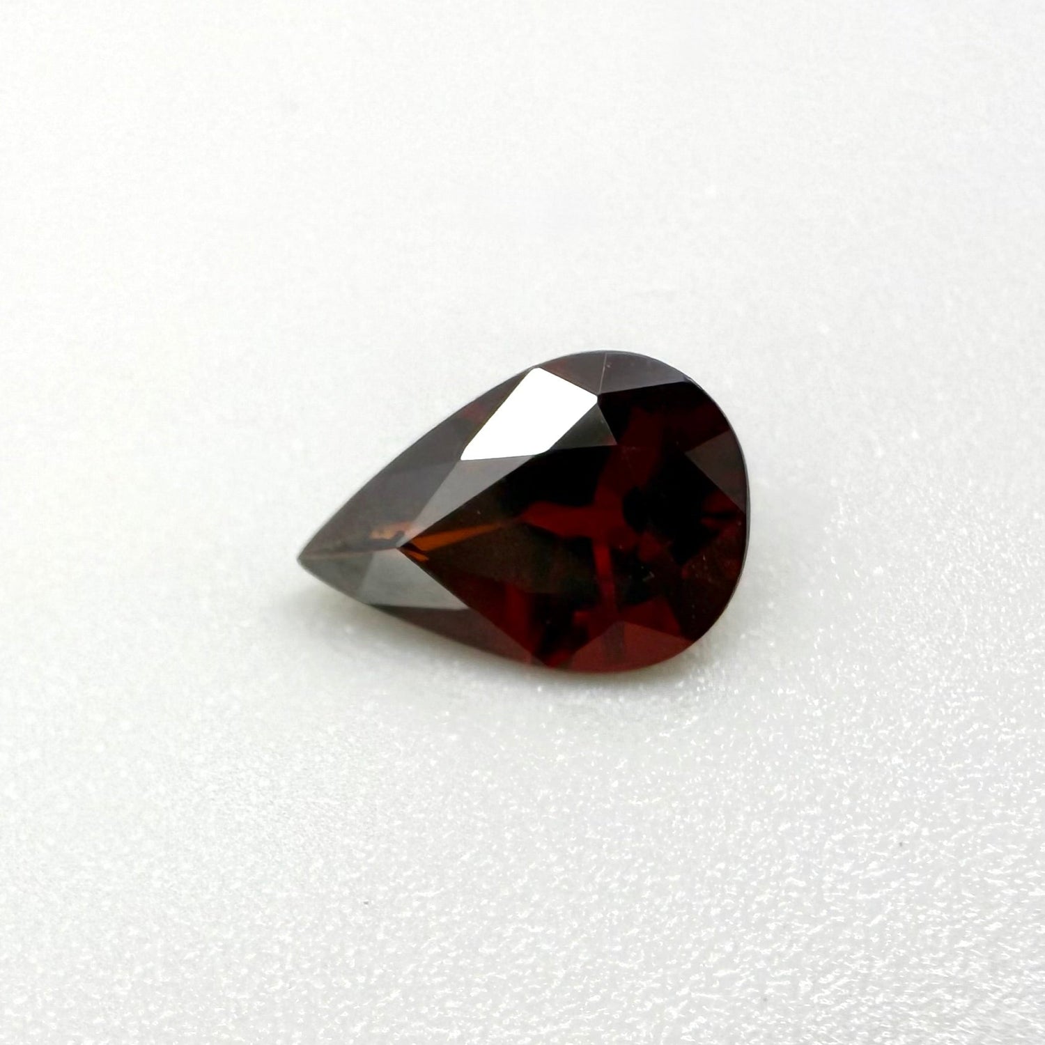 Natural Red Pyrope Garnet gemstone, pear cut