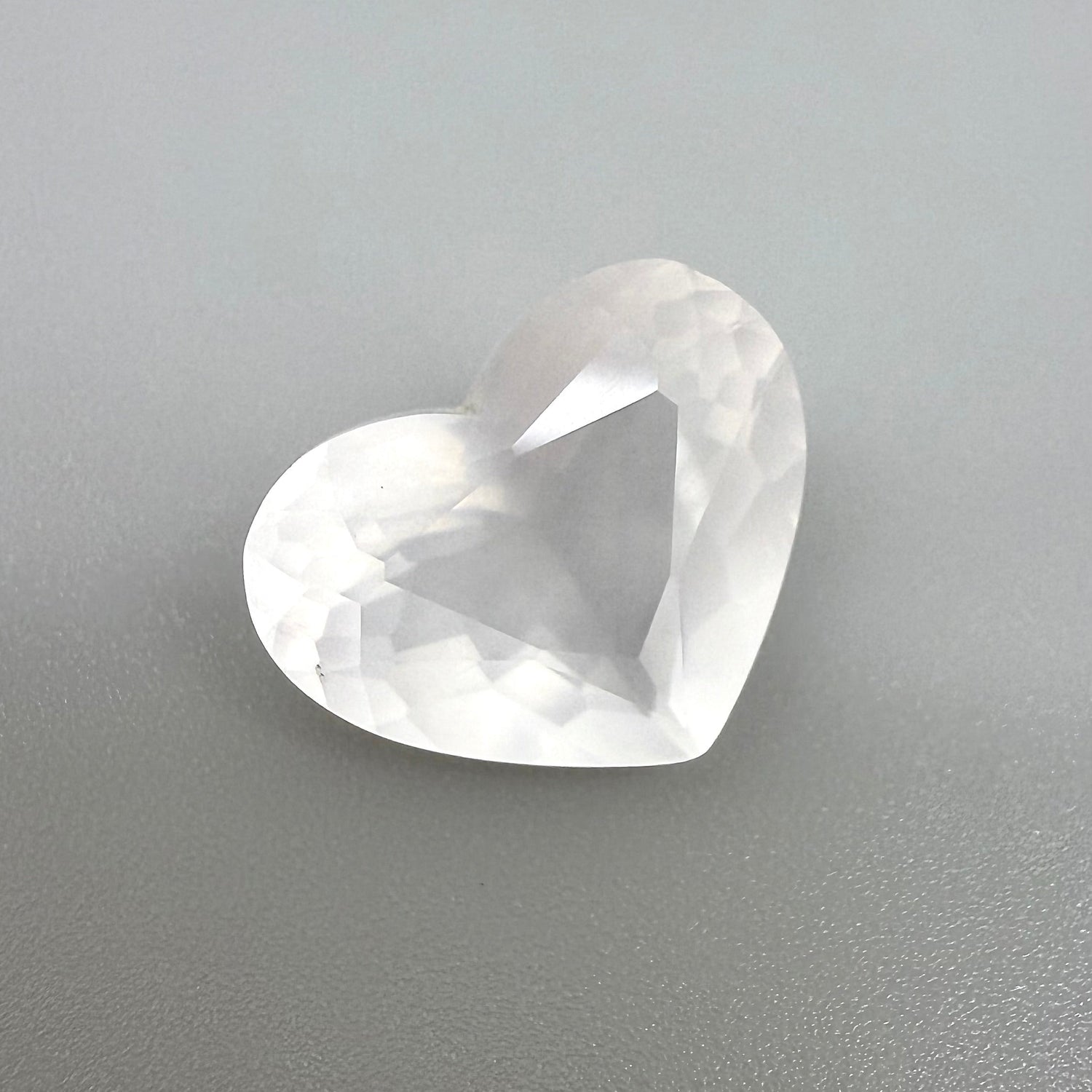 Natural Big White Quartz gemstone, heart shape