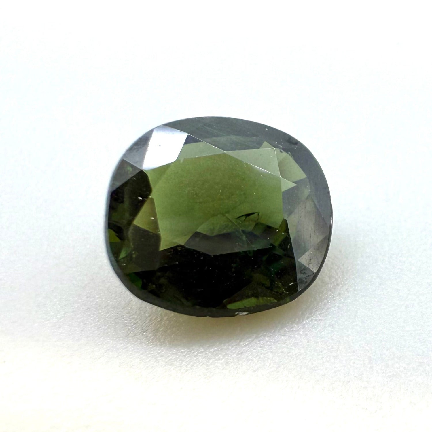 Natural Green Sapphire gemstone, cushion cut