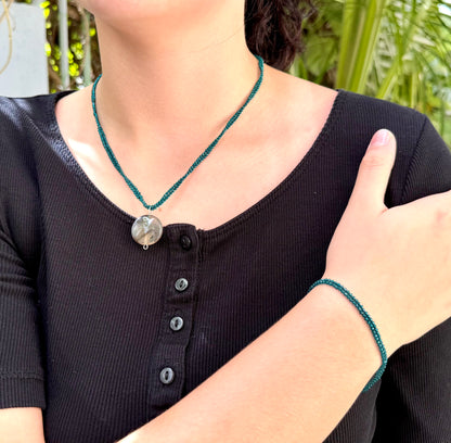 Fine Apatite  gemstone beads Necklace & Bracelet