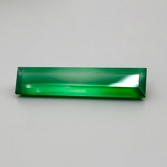 Bi-Color (Vibrant Green, White) Chalcedony Baguette 6.5 Ct