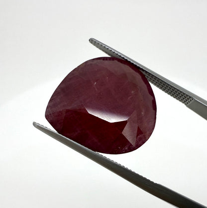 Big Dark Rusty Red Ruby Pear 21.6 Ct