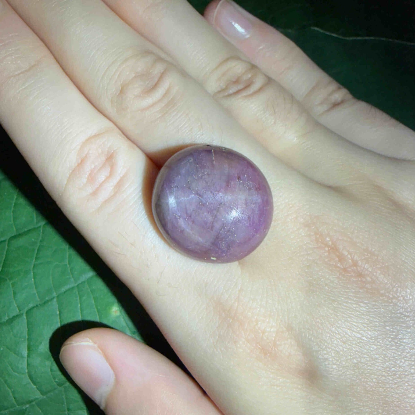 54.77 ct natural purplish-red Star Ruby cabochon from Madagascar with soft star effect and polished dome