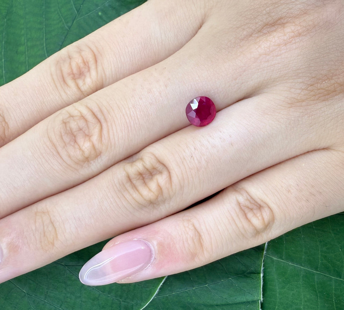 Pinkish Red Ruby Cushion 1.5 Ct