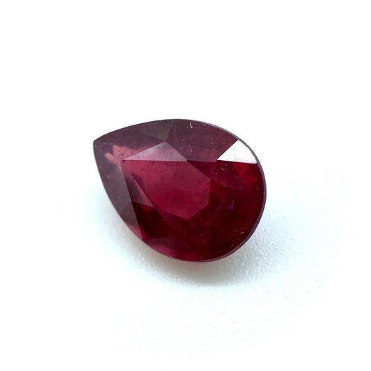 Pinkish Red Ruby Pear 1.26 Ct