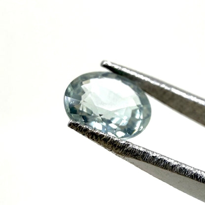 Very Pale Turquoise Aquamarine Round 0.8 Ct