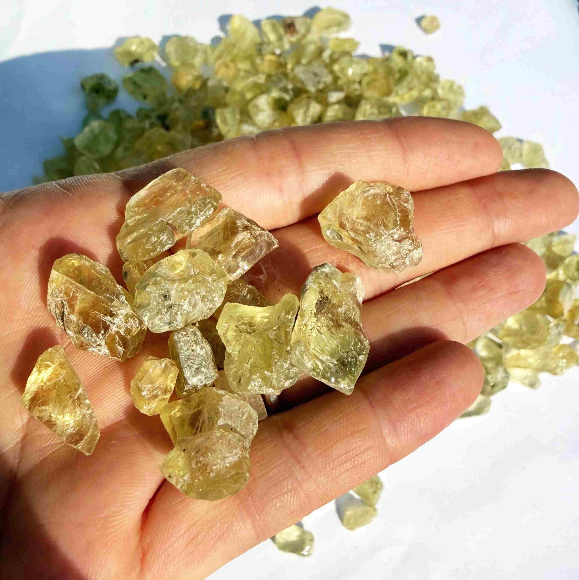 Natural lemon quartz rough stones sold per gram, untreated small yellow quartz pieces in raw form