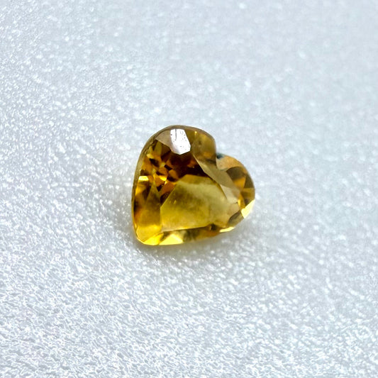 Yellow-Amber Citrine Heart 0.22 Ct